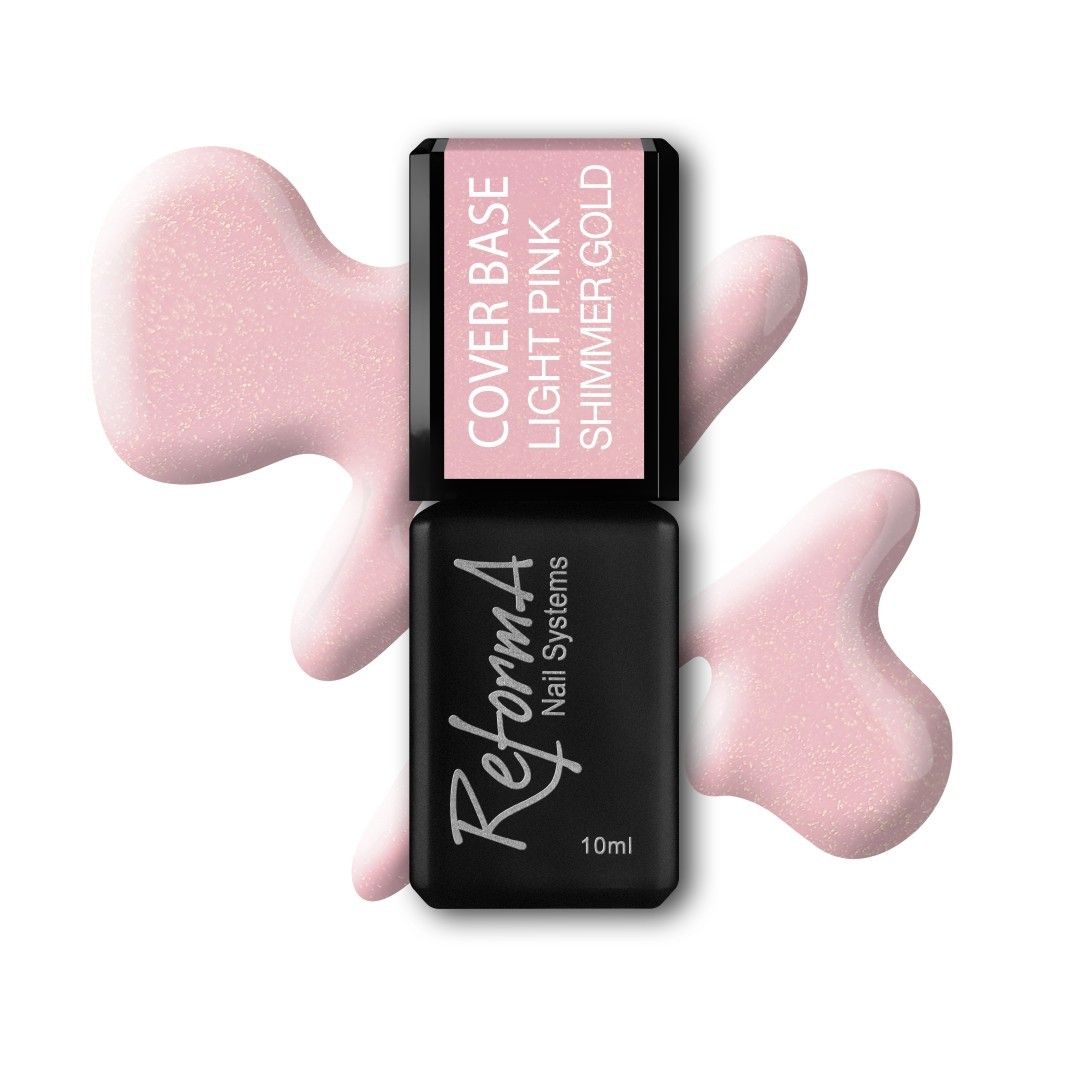 Gel Polish Cover Base Light Pink Shimmer Gold, 10ml