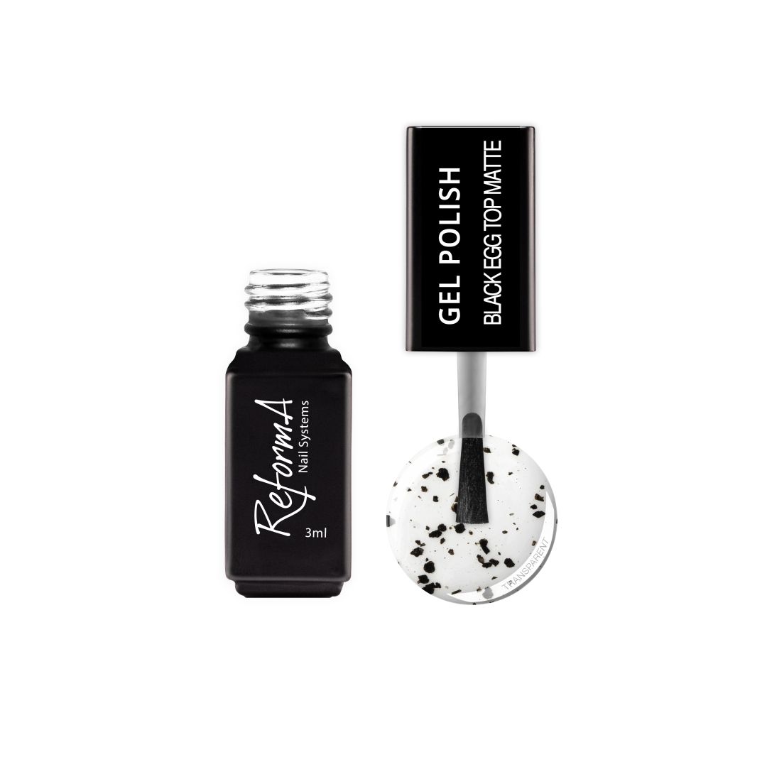Gel Polish - Black Egg Top Matte, 3ml