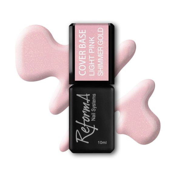 Gel Polish Cover Base Light Pink Shimmer Gold, 10ml