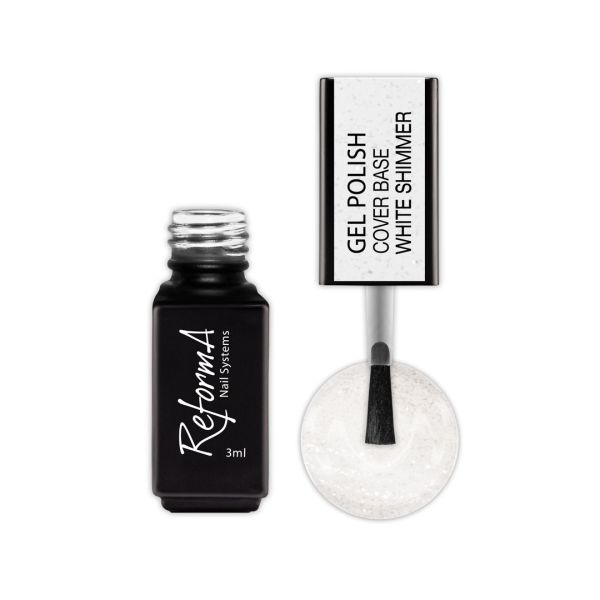 Gel Polish Cover Base White Shimmer, 3ml