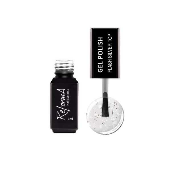 Gel Polish - Flash Silver Top, 3ml