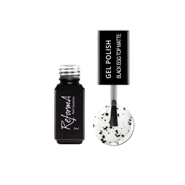 Gel Polish - Black Egg Top Matte, 3ml