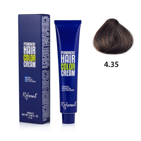 Hair Color Cream  4.35 - golden mahogany brown, 100 ml