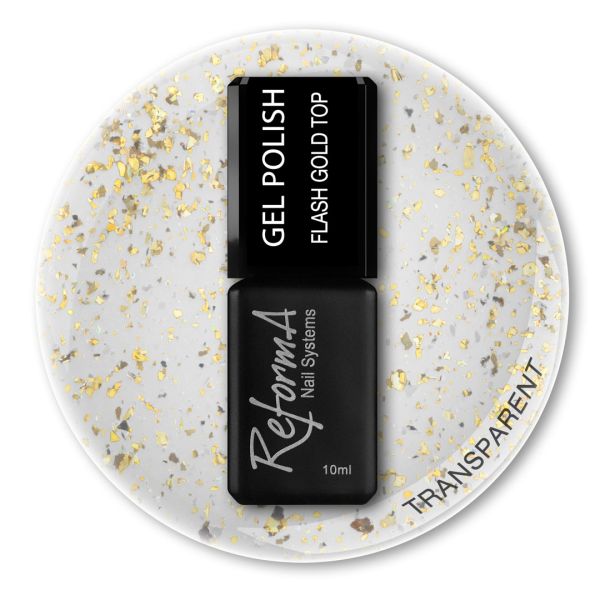 Gel Polish - Flash Gold Top Matte, 10ml