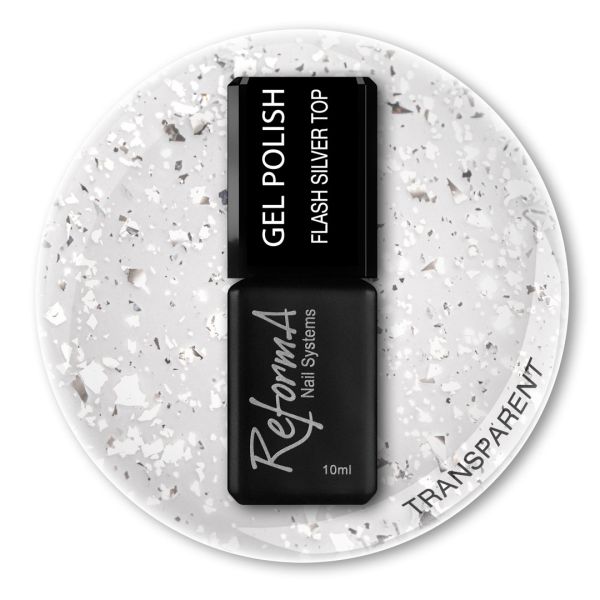 Gel Polish - Flash Silver Top, 10ml