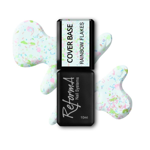 Gel Polish Cover Base - Rainbow Flakes, 10ml